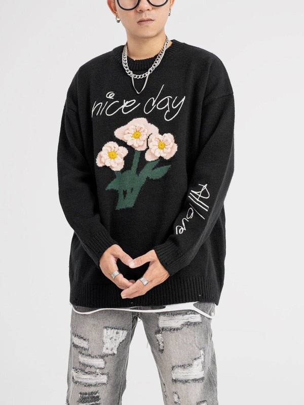 Lacezy - Three-Dimensional Flowers Sweater- Streetwear Fashion - lacezy.com