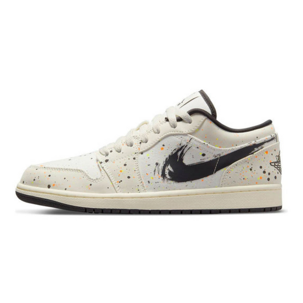 Air Jordan 1 Low 'Brushstroke Swoosh - Paint Splatter'- Streetwear Fashion - lacezy.com