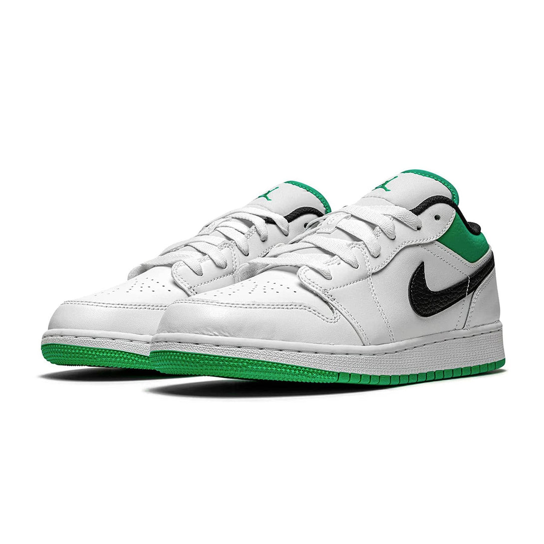 Air Jordan 1 Low GS 'White Lucky Green'- Streetwear Fashion - lacezy.com