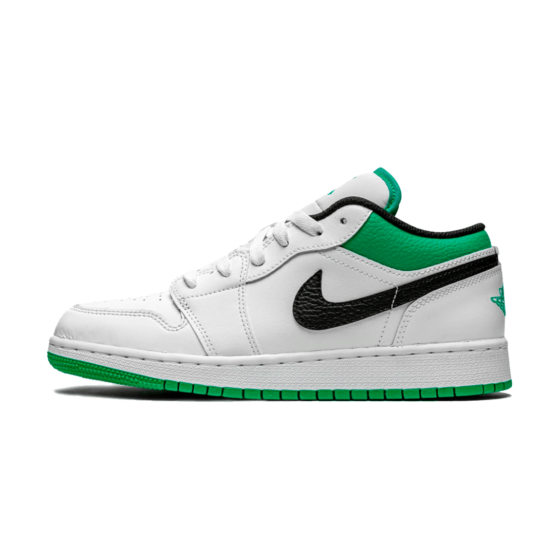 Air Jordan 1 Low GS 'White Lucky Green'- Streetwear Fashion - lacezy.com