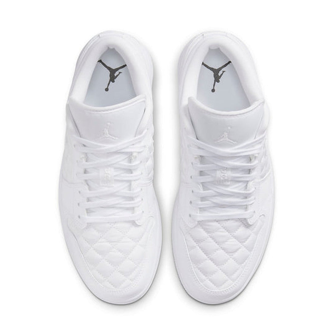 Air Jordan 1 Low 'Triple White Quilted' Wmns- Streetwear Fashion - lacezy.com