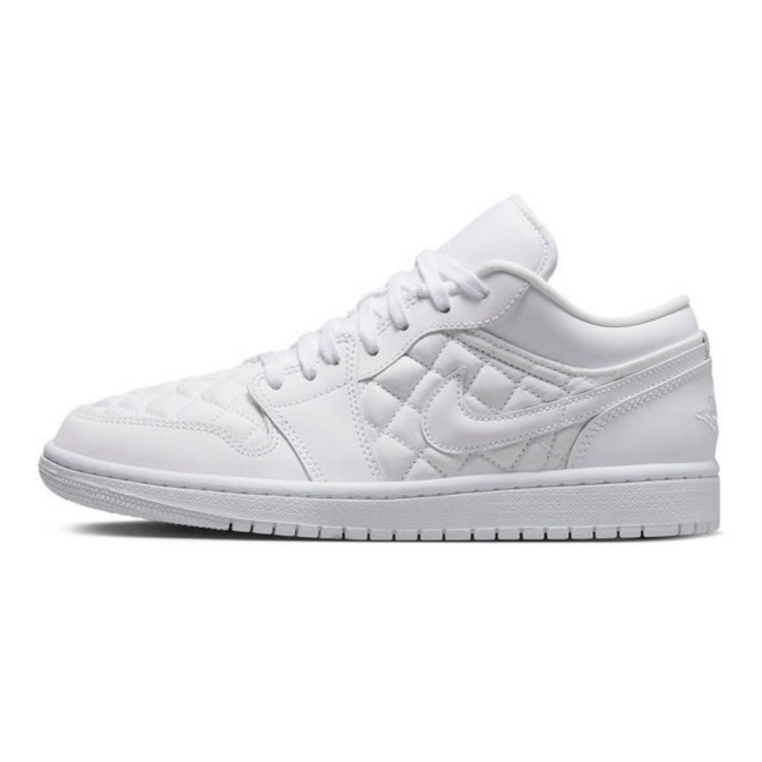 Air Jordan 1 Low 'Triple White Quilted' Wmns- Streetwear Fashion - lacezy.com