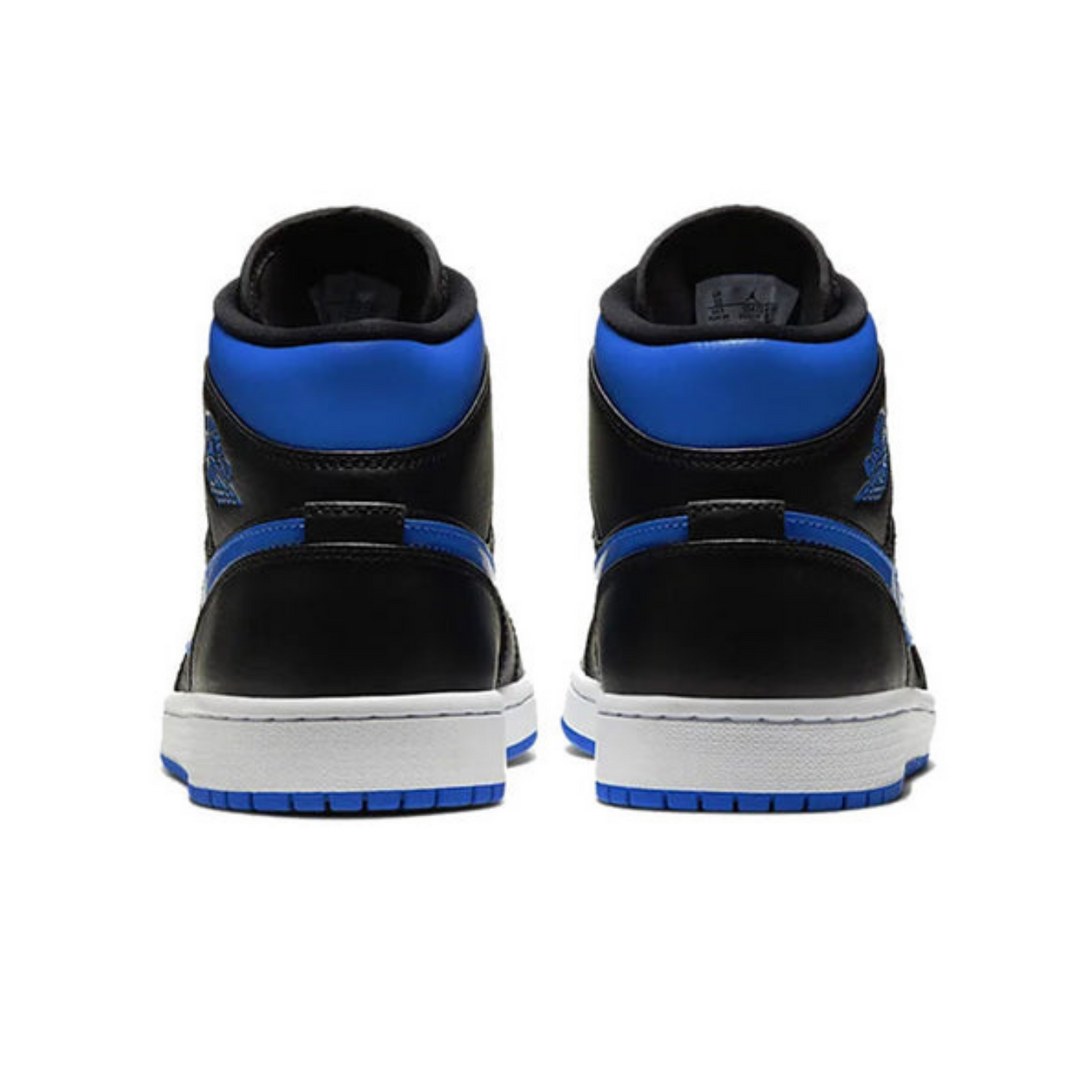 Air Jordan 1 Mid 'Black Hyper Royal'- Streetwear Fashion - lacezy.com