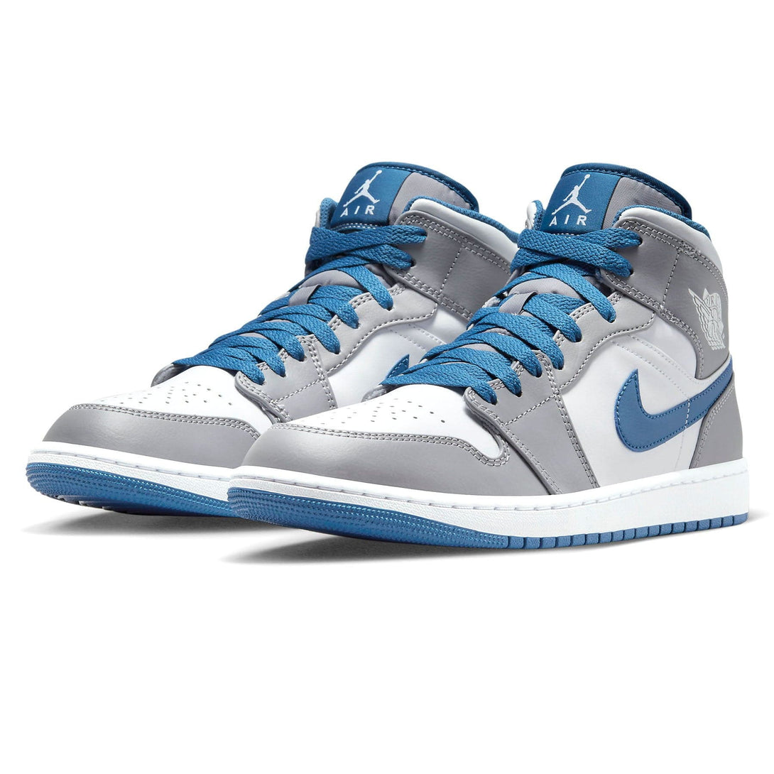 Air Jordan 1 Mid 'Cement True Blue'- Streetwear Fashion - lacezy.com