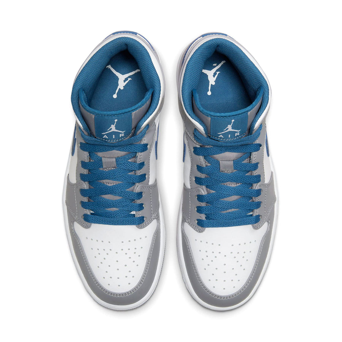 Air Jordan 1 Mid 'Cement True Blue'- Streetwear Fashion - lacezy.com