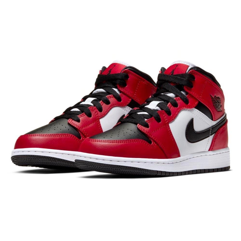 Air Jordan 1 Mid Chicago Black Toe GS- Streetwear Fashion - lacezy.com