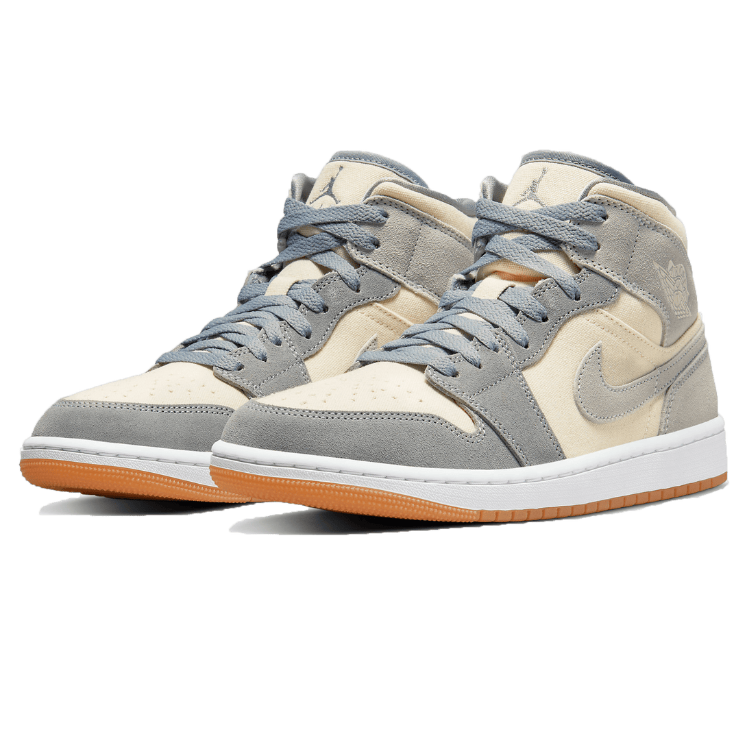 Air Jordan 1 Mid Coconut Milk Particle Grey- Streetwear Fashion - lacezy.com