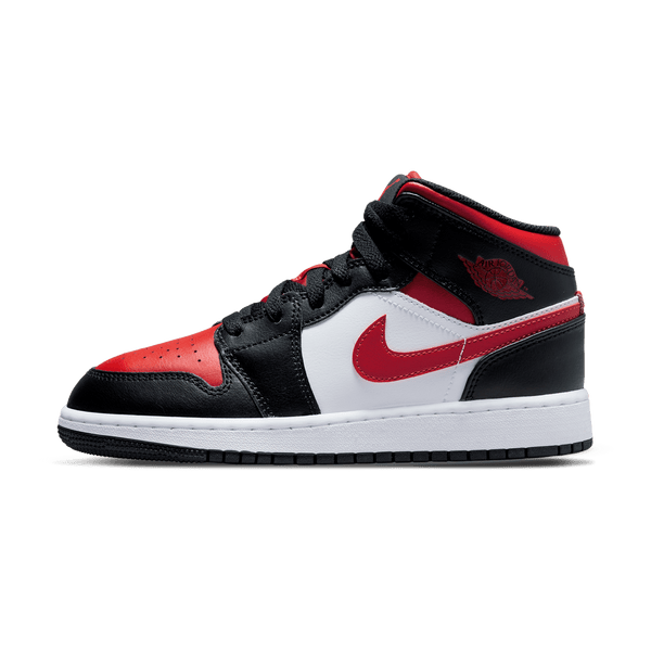 Air Jordan 1 Mid GS 'Black Fire Red'- Streetwear Fashion - lacezy.com