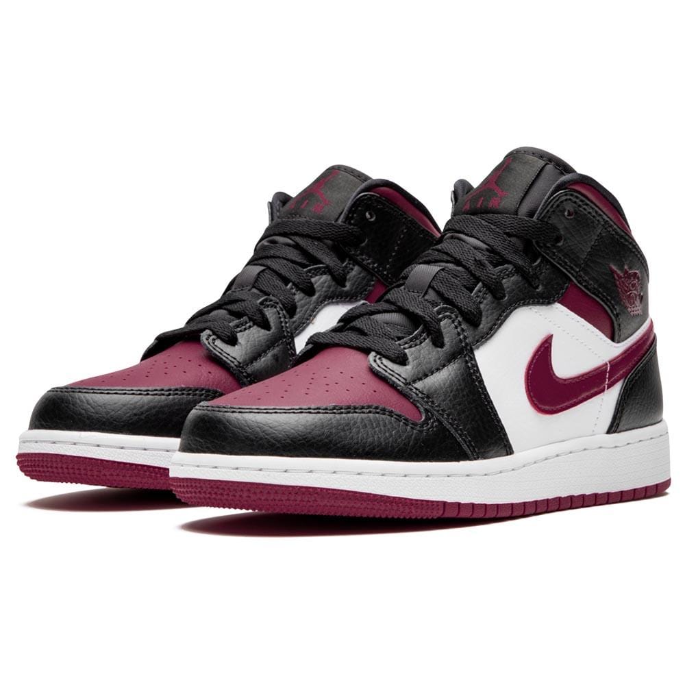 Air Jordan 1 Mid GS 'Black Noble Red'- Streetwear Fashion - lacezy.com