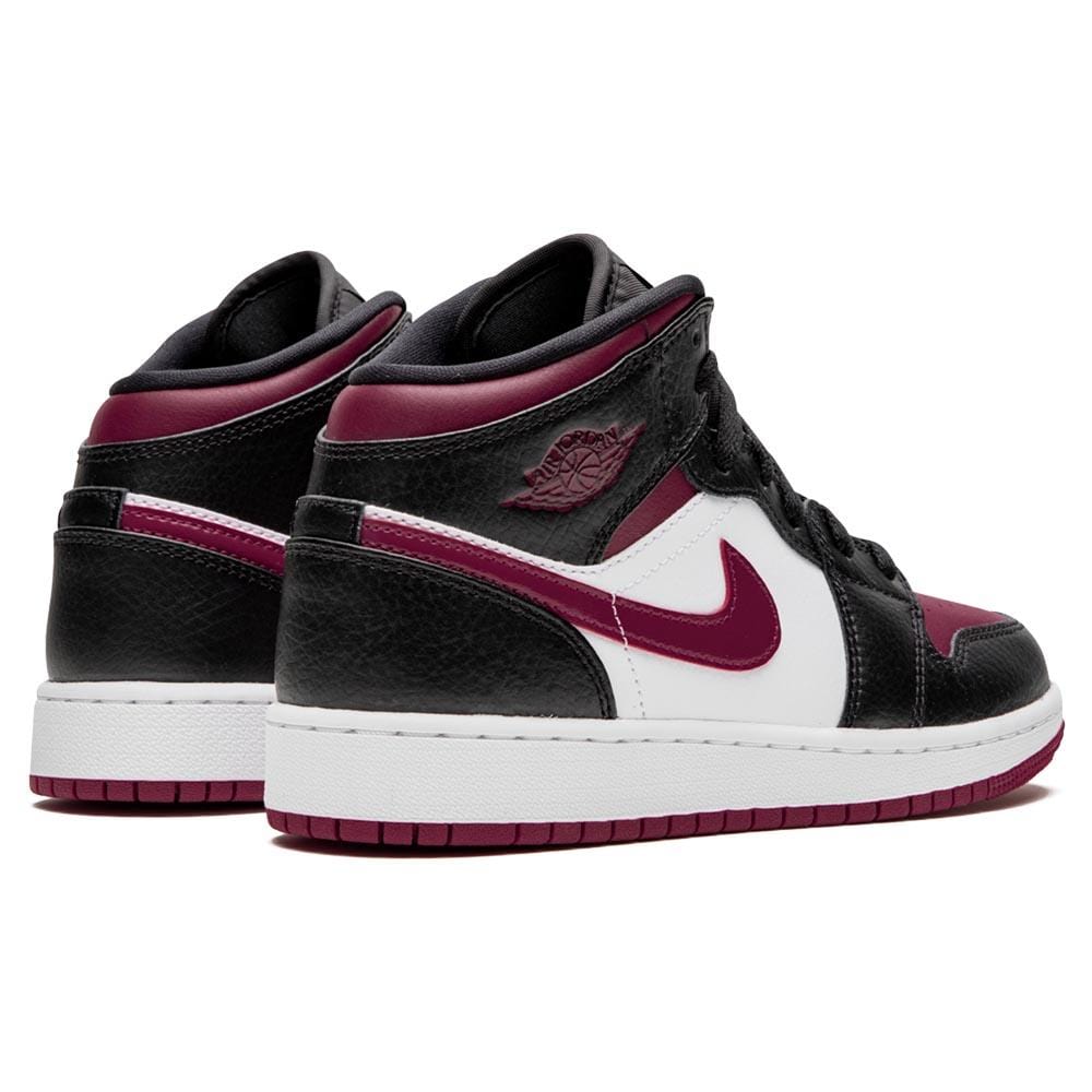 Air Jordan 1 Mid GS 'Black Noble Red'- Streetwear Fashion - lacezy.com