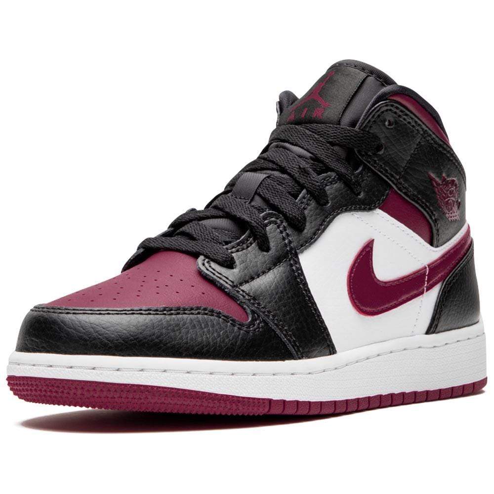 Air Jordan 1 Mid GS 'Black Noble Red'- Streetwear Fashion - lacezy.com