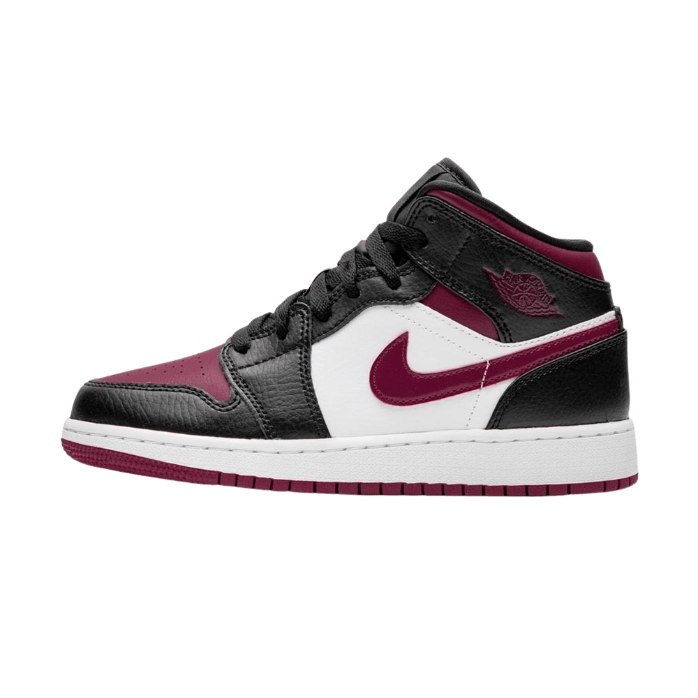 Air Jordan 1 Mid GS 'Black Noble Red'- Streetwear Fashion - lacezy.com