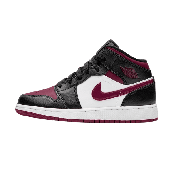 Air Jordan 1 Mid GS 'Black Noble Red'- Streetwear Fashion - lacezy.com