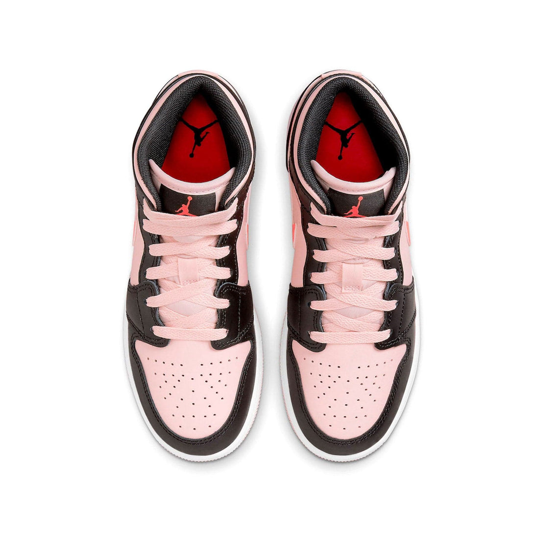 Air Jordan 1 Mid GS Black Pink Crimson- Streetwear Fashion - lacezy.com