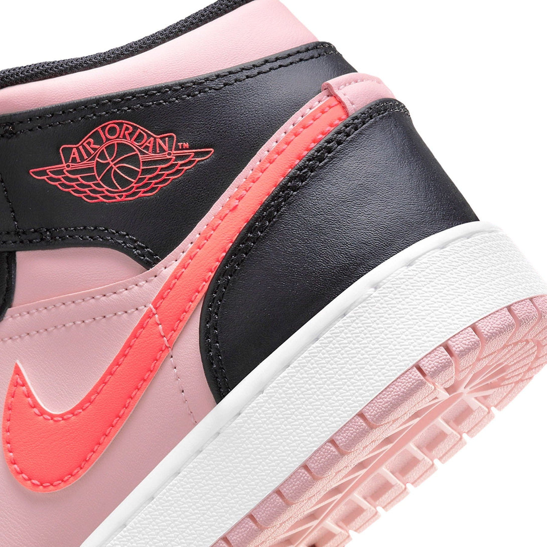 Air Jordan 1 Mid GS Black Pink Crimson- Streetwear Fashion - lacezy.com