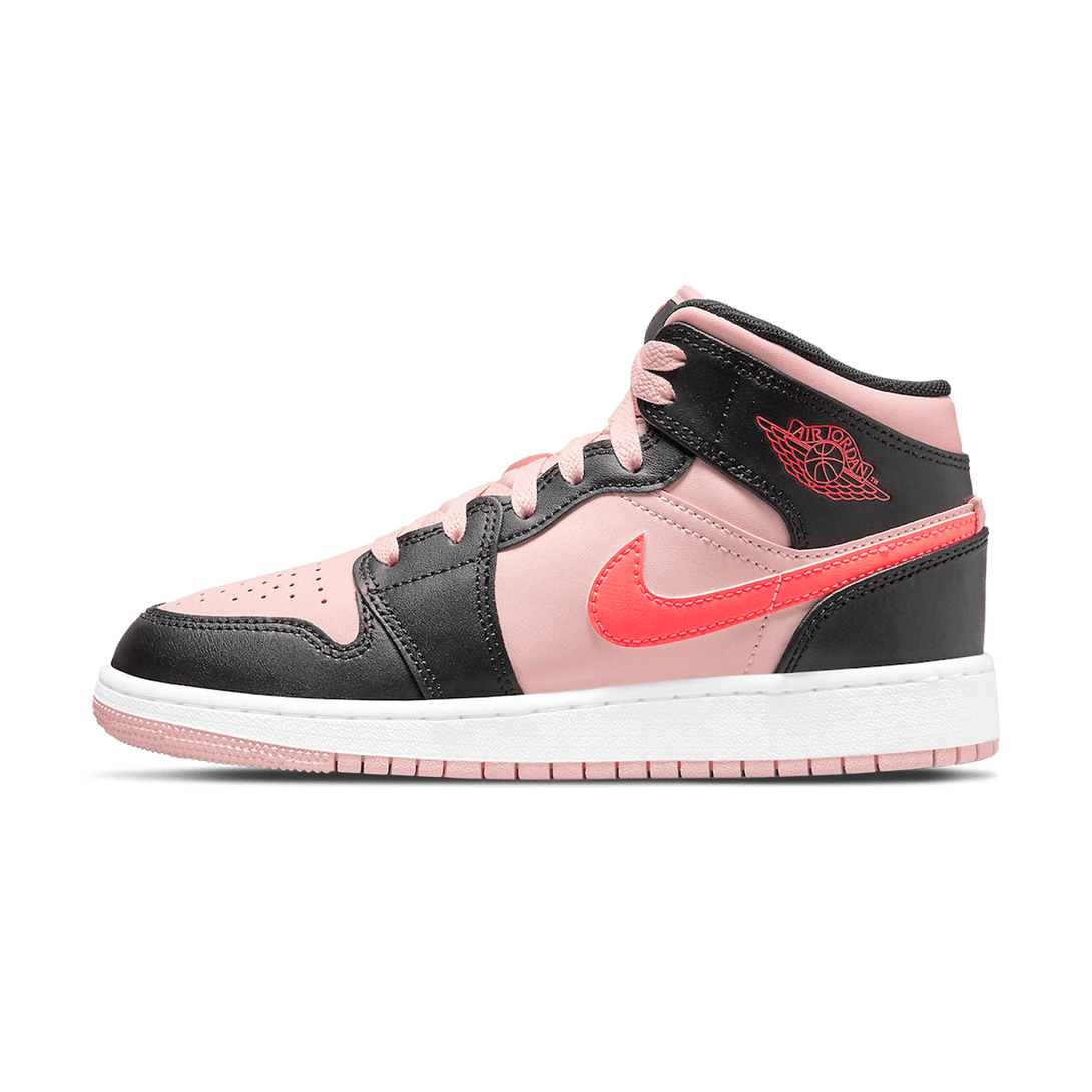 Air Jordan 1 Mid GS Black Pink Crimson- Streetwear Fashion - lacezy.com