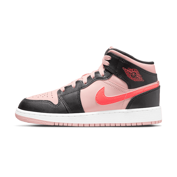 Air Jordan 1 Mid GS Black Pink Crimson- Streetwear Fashion - lacezy.com