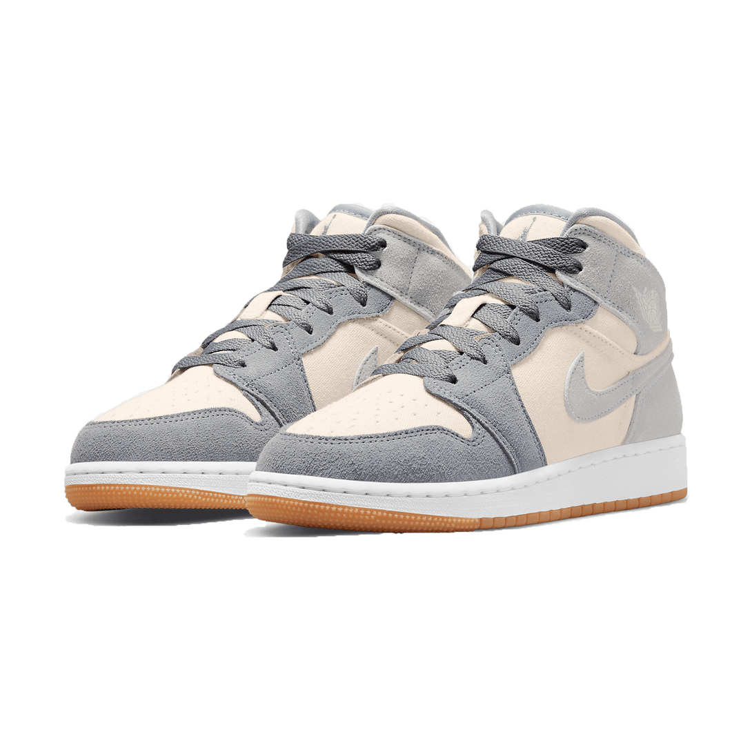 Air Jordan 1 Mid GS 'Coconut Milk Particle Grey'- Streetwear Fashion - lacezy.com