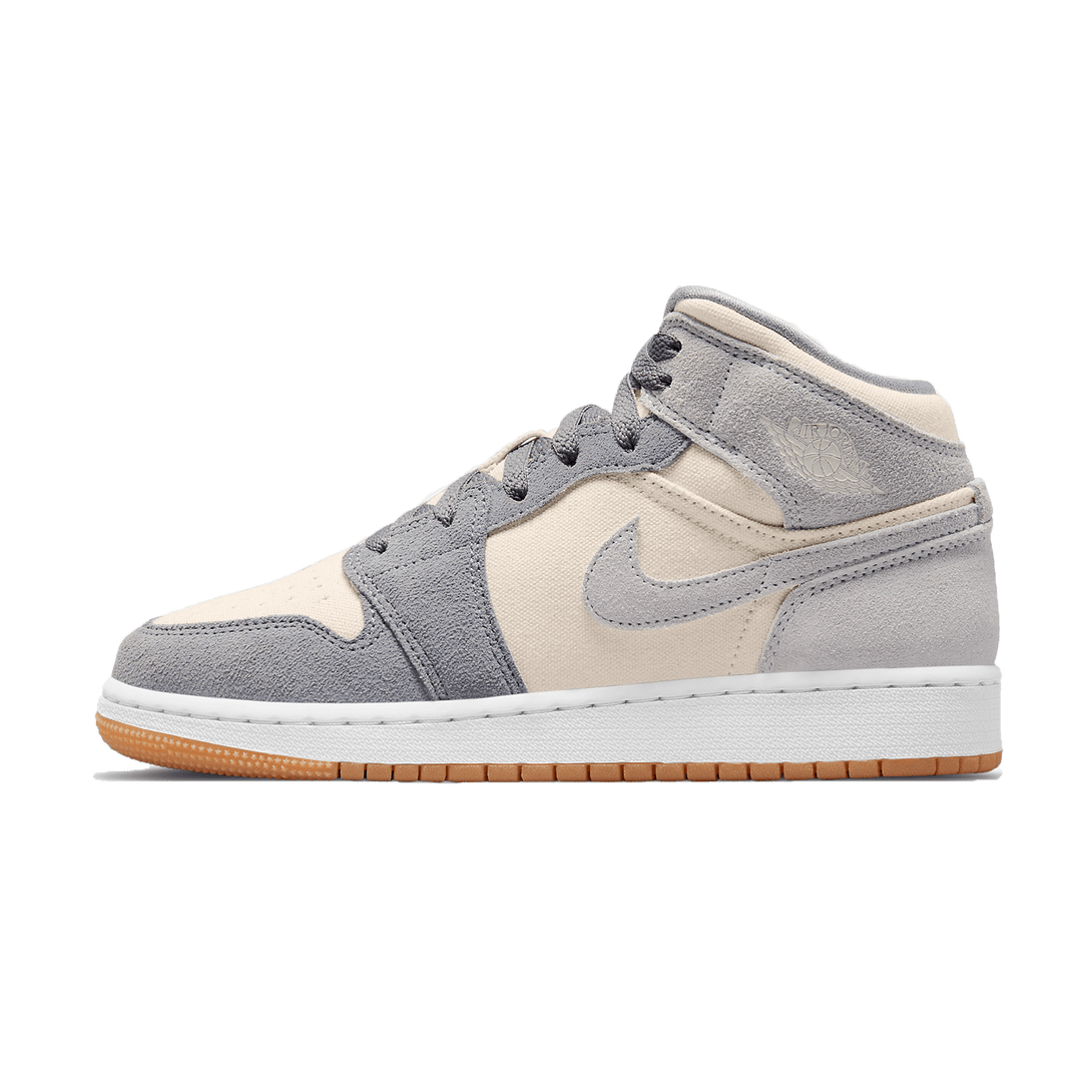 Air Jordan 1 Mid GS 'Coconut Milk Particle Grey'- Streetwear Fashion - lacezy.com