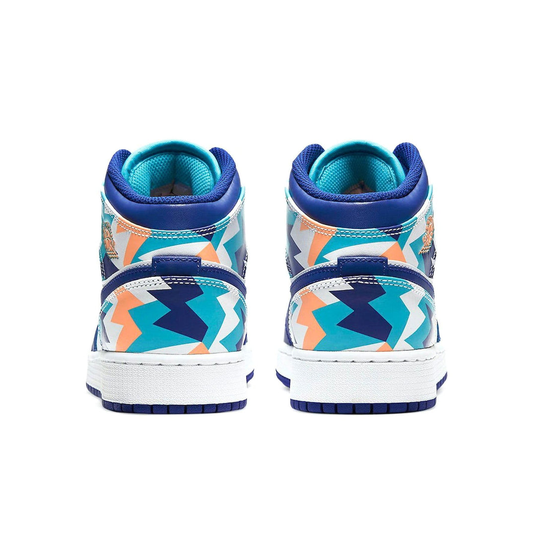 Air Jordan 1 Mid GS 'Geometric Print'- Streetwear Fashion - lacezy.com