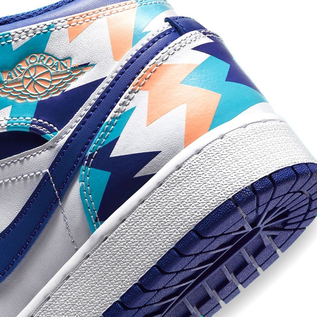 Air Jordan 1 Mid GS 'Geometric Print'- Streetwear Fashion - lacezy.com