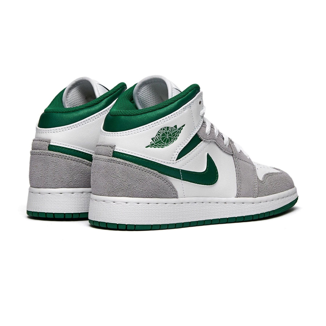 Air Jordan 1 Mid GS 'Green Grey'- Streetwear Fashion - lacezy.com