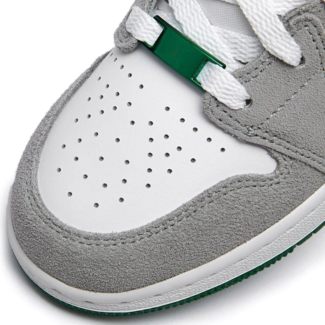 Air Jordan 1 Mid GS 'Green Grey'- Streetwear Fashion - lacezy.com