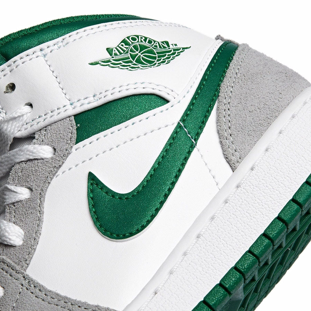 Air Jordan 1 Mid GS 'Green Grey'- Streetwear Fashion - lacezy.com