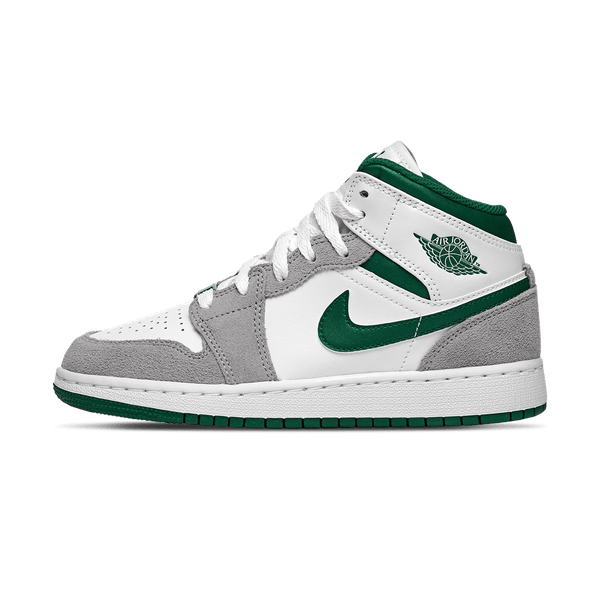 Air Jordan 1 Mid GS 'Green Grey'- Streetwear Fashion - lacezy.com