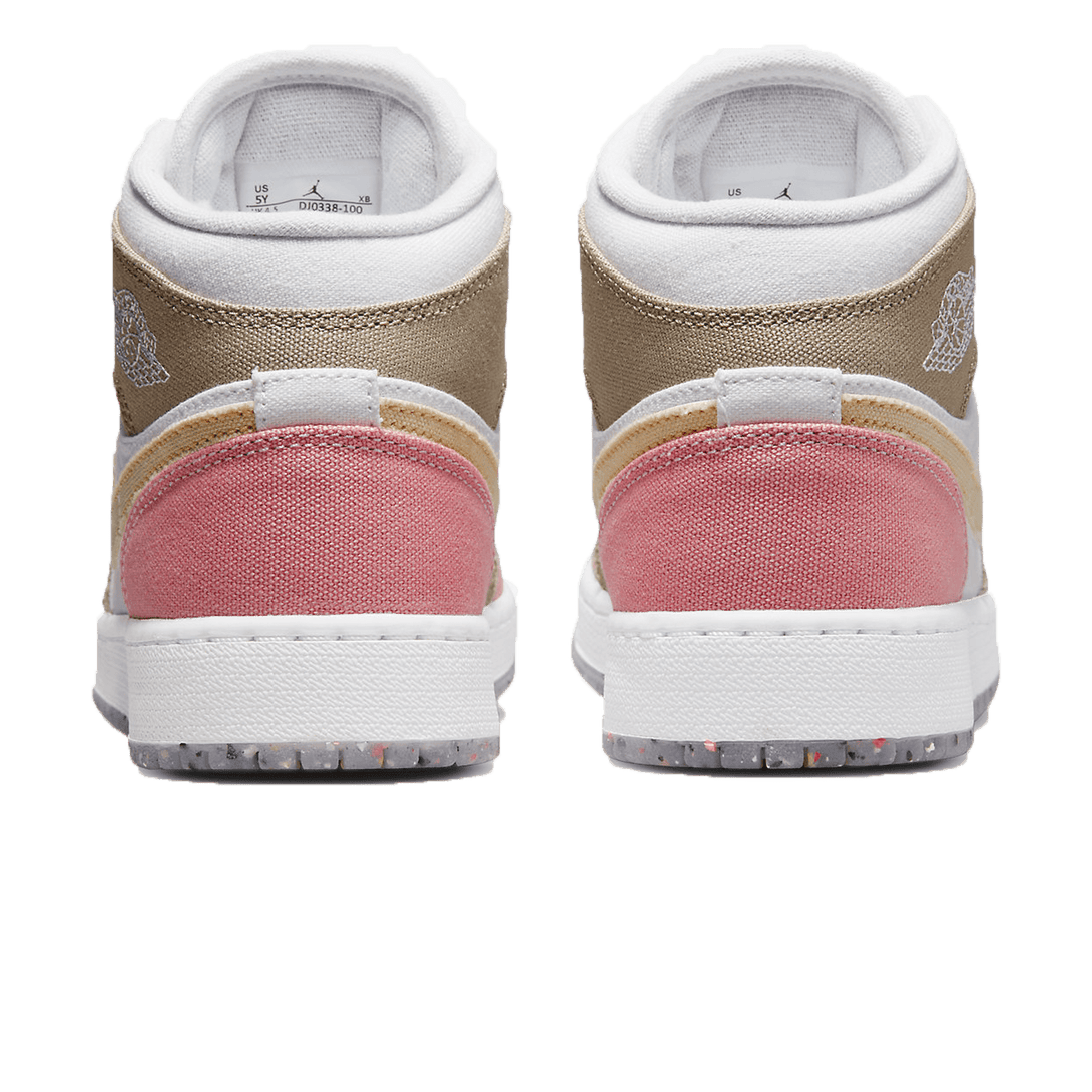 Air Jordan 1 Mid GS Pink Tan- Streetwear Fashion - lacezy.com