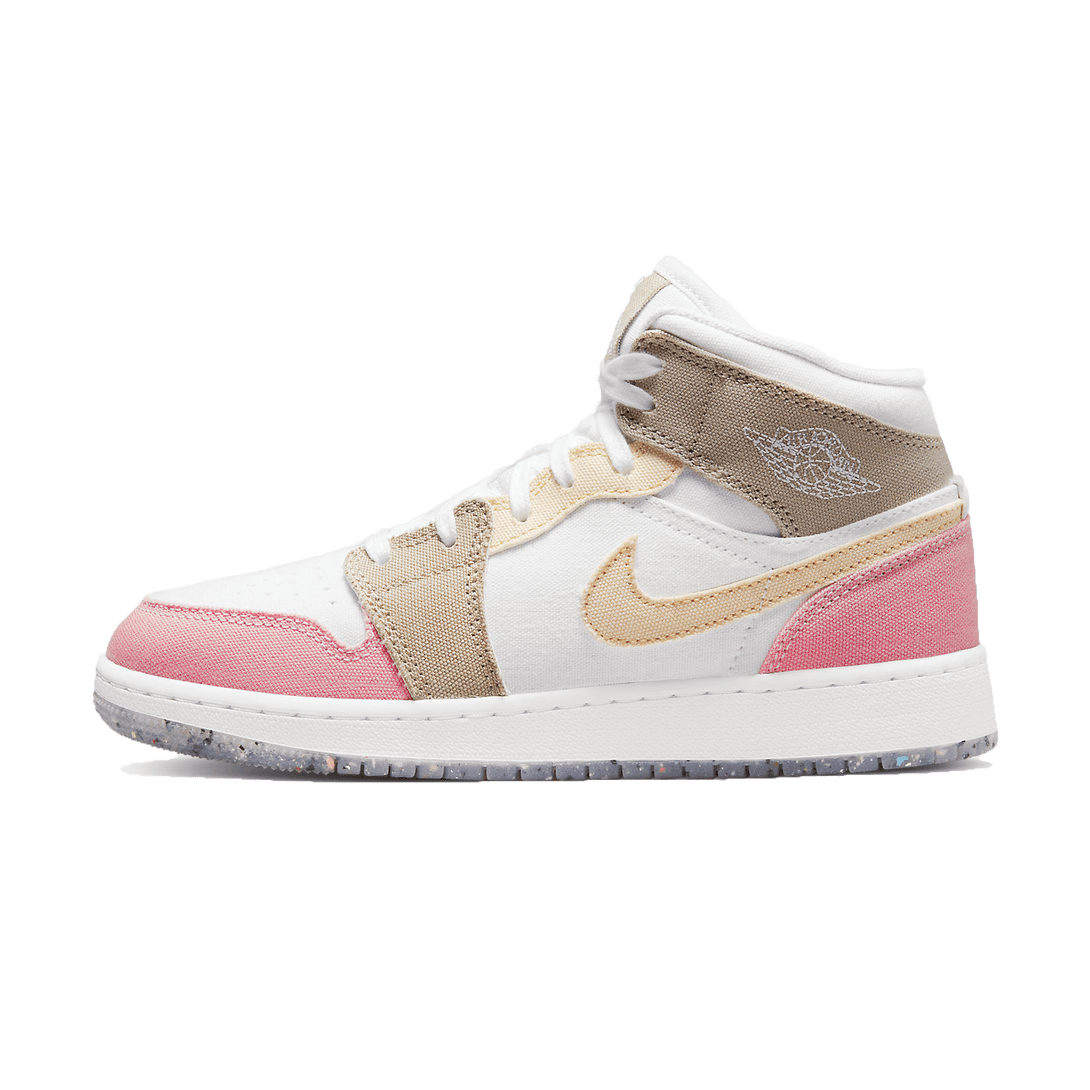 Air Jordan 1 Mid GS Pink Tan- Streetwear Fashion - lacezy.com