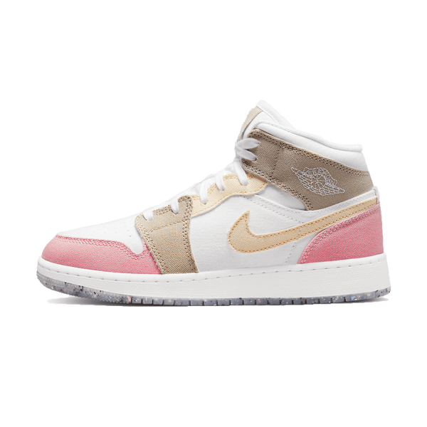 Air Jordan 1 Mid GS Pink Tan- Streetwear Fashion - lacezy.com