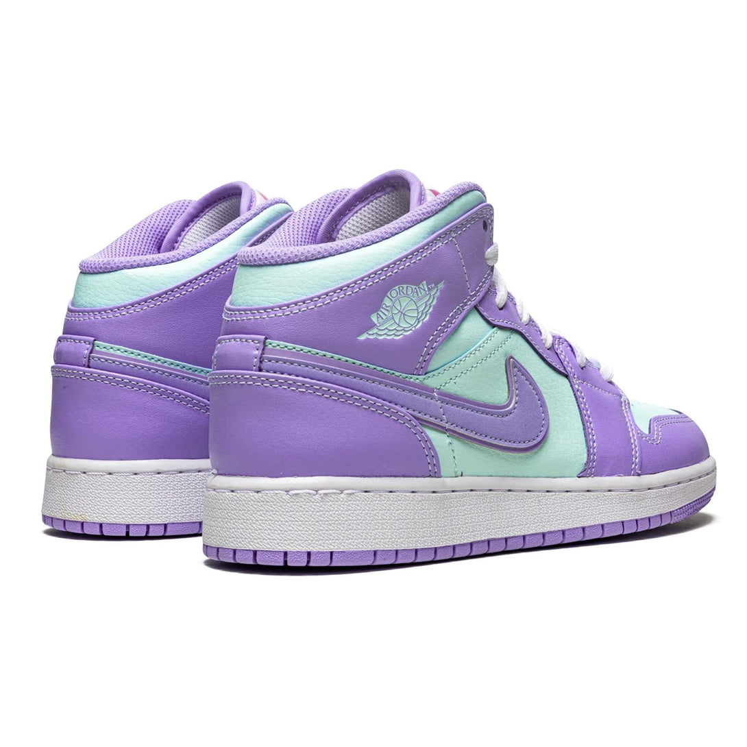 Air Jordan 1 Mid GS 'Purple Aqua'- Streetwear Fashion - lacezy.com