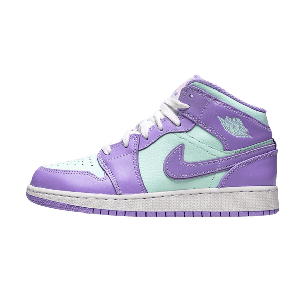 Air Jordan 1 Mid GS 'Purple Aqua'- Streetwear Fashion - lacezy.com