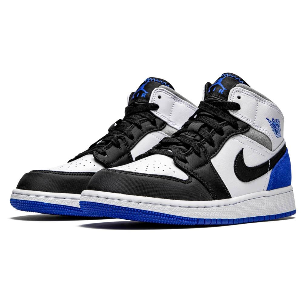 Air Jordan 1 Mid GS 'Royal White'- Streetwear Fashion - lacezy.com