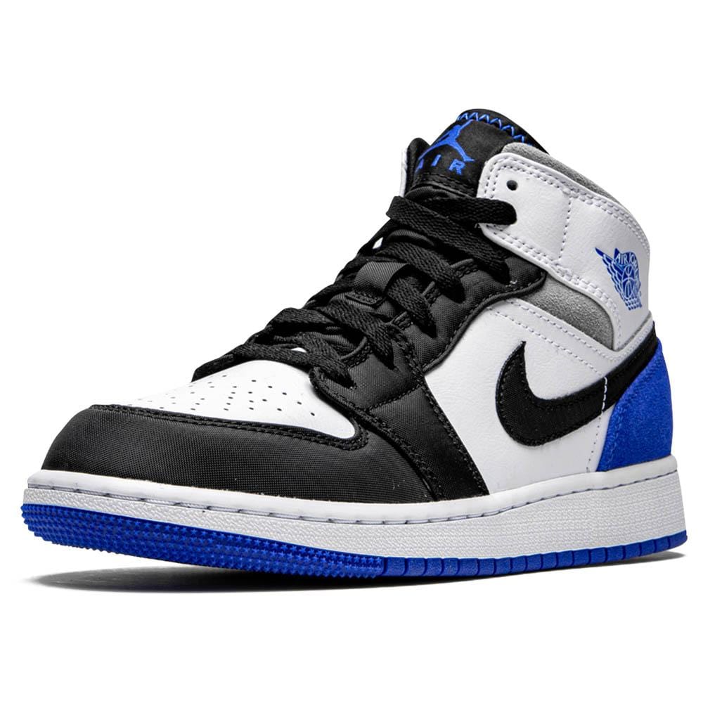 Air Jordan 1 Mid GS 'Royal White'- Streetwear Fashion - lacezy.com