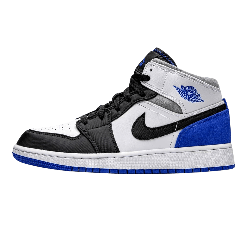 Air Jordan 1 Mid GS 'Royal White'- Streetwear Fashion - lacezy.com