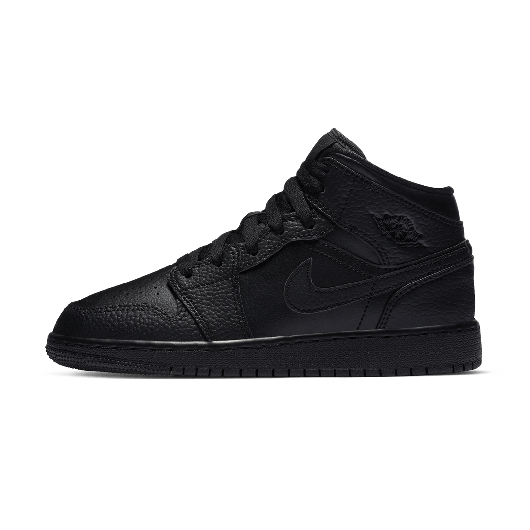 Air Jordan 1 Mid GS 'Triple Black' 2020- Streetwear Fashion - lacezy.com