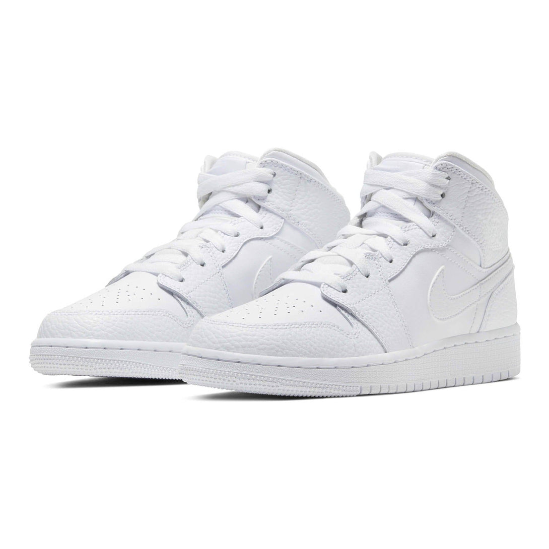 Air Jordan 1 Mid GS 'Triple White'- Streetwear Fashion - lacezy.com