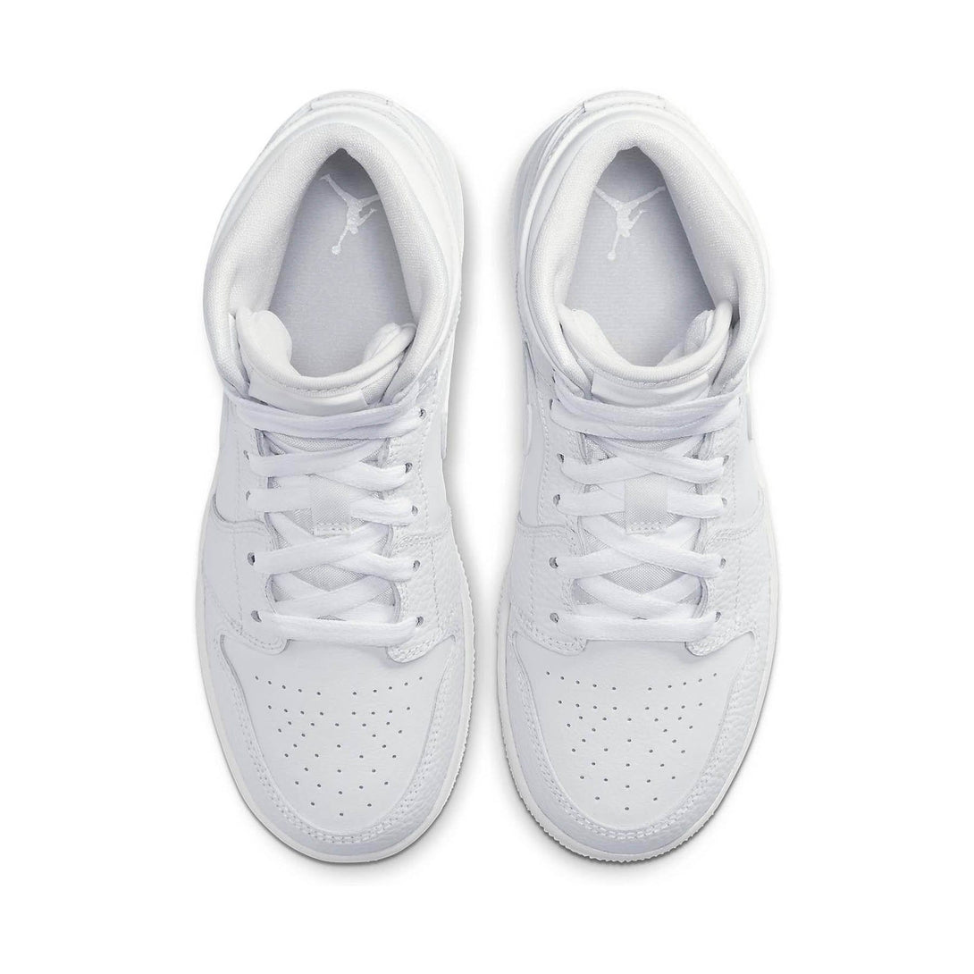 Air Jordan 1 Mid GS 'Triple White'- Streetwear Fashion - lacezy.com