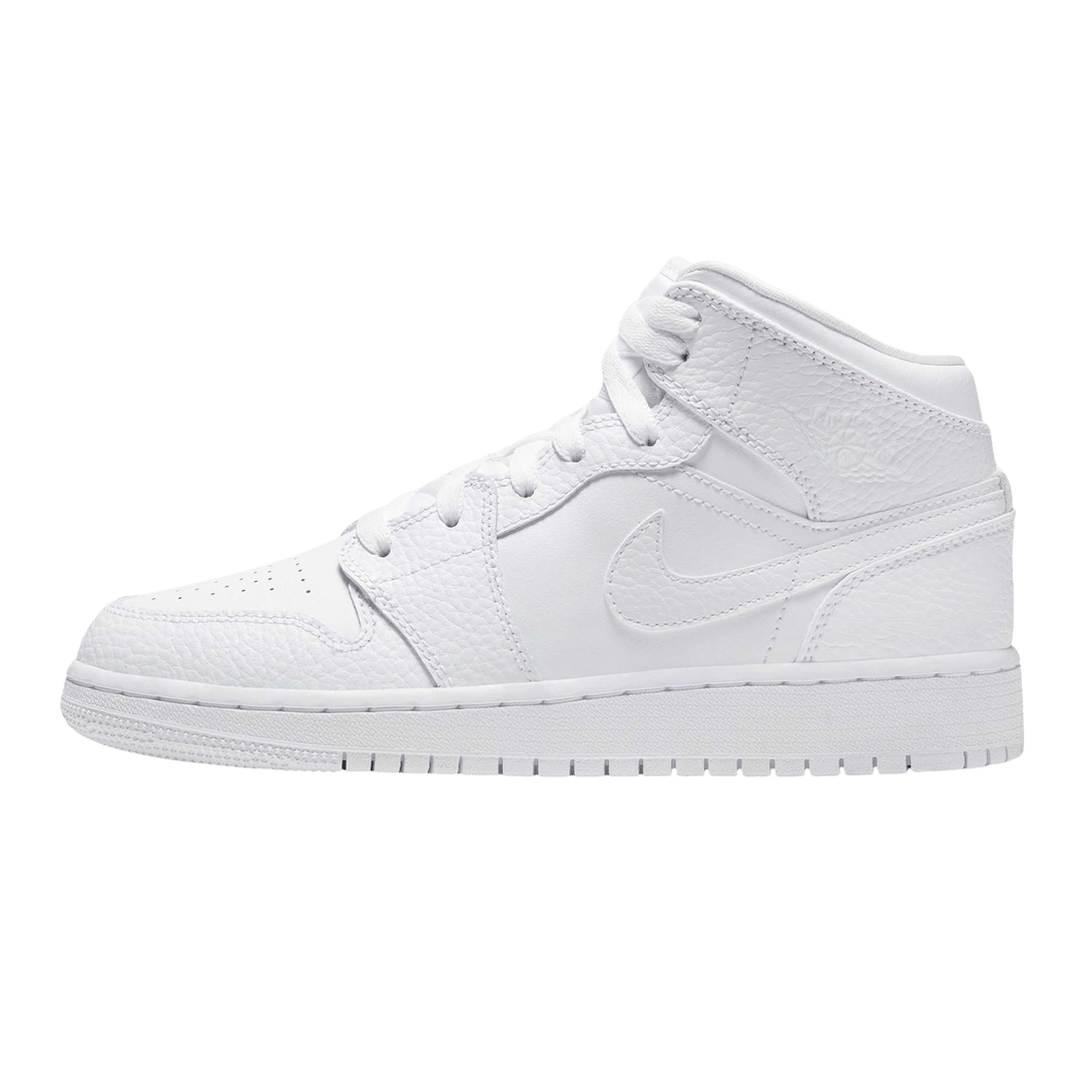 Air Jordan 1 Mid GS 'Triple White'- Streetwear Fashion - lacezy.com