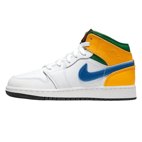 Air Jordan 1 Mid GS 'White Court Purple Teal'- Streetwear Fashion - lacezy.com