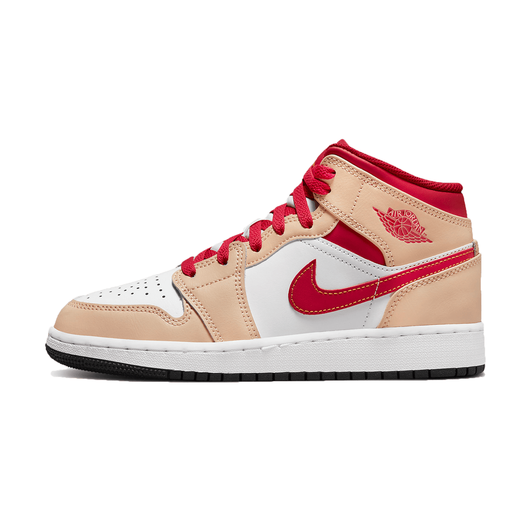 Air Jordan 1 Mid GS 'White Onyx Light Curry'- Streetwear Fashion - lacezy.com