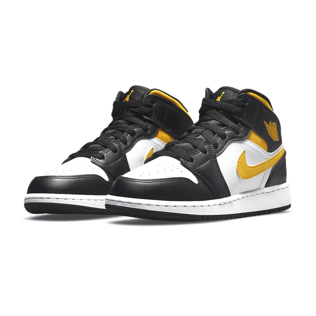 Air Jordan 1 Mid GS 'White Pollen Black'- Streetwear Fashion - lacezy.com