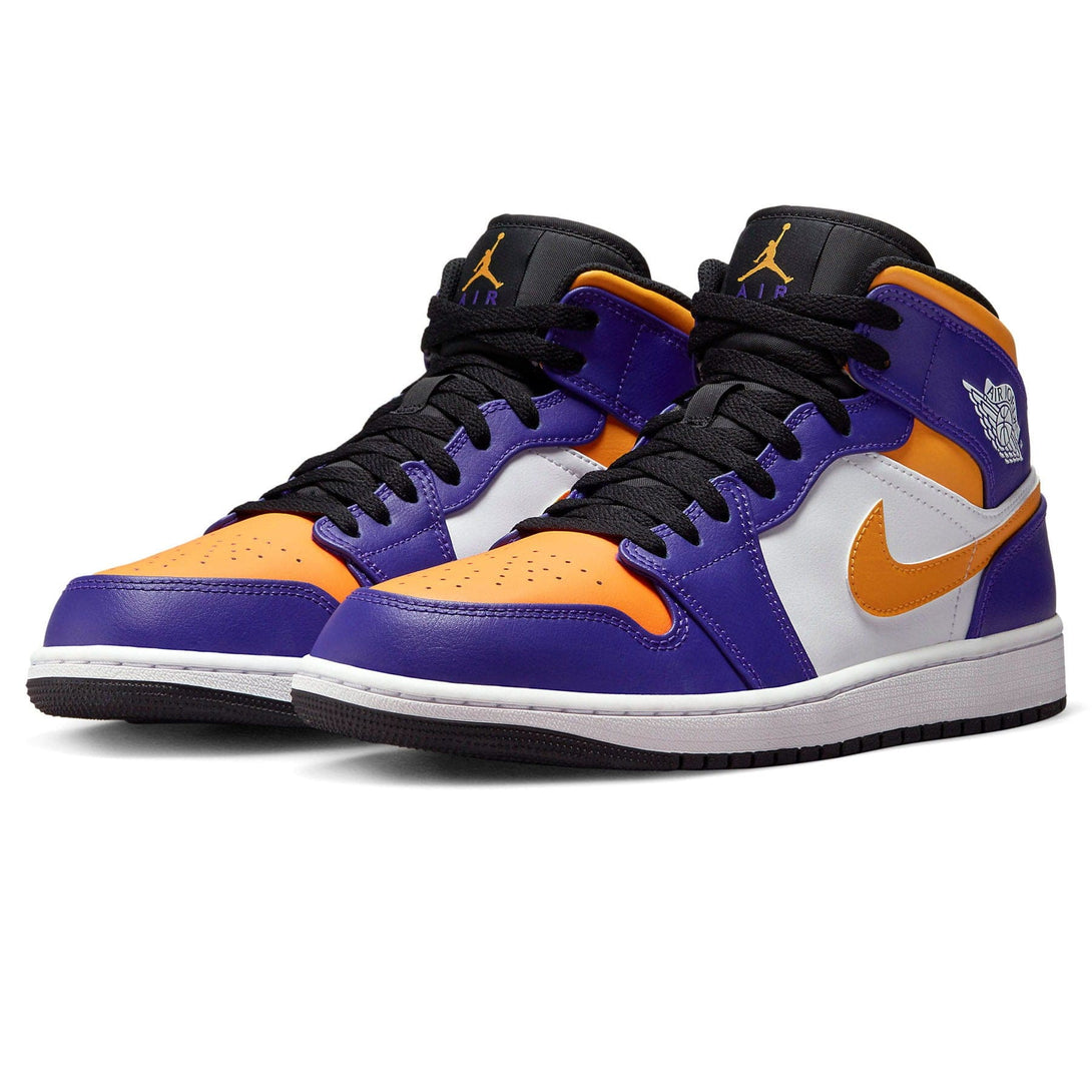 Air Jordan 1 Mid 'Lakers'- Streetwear Fashion - lacezy.com