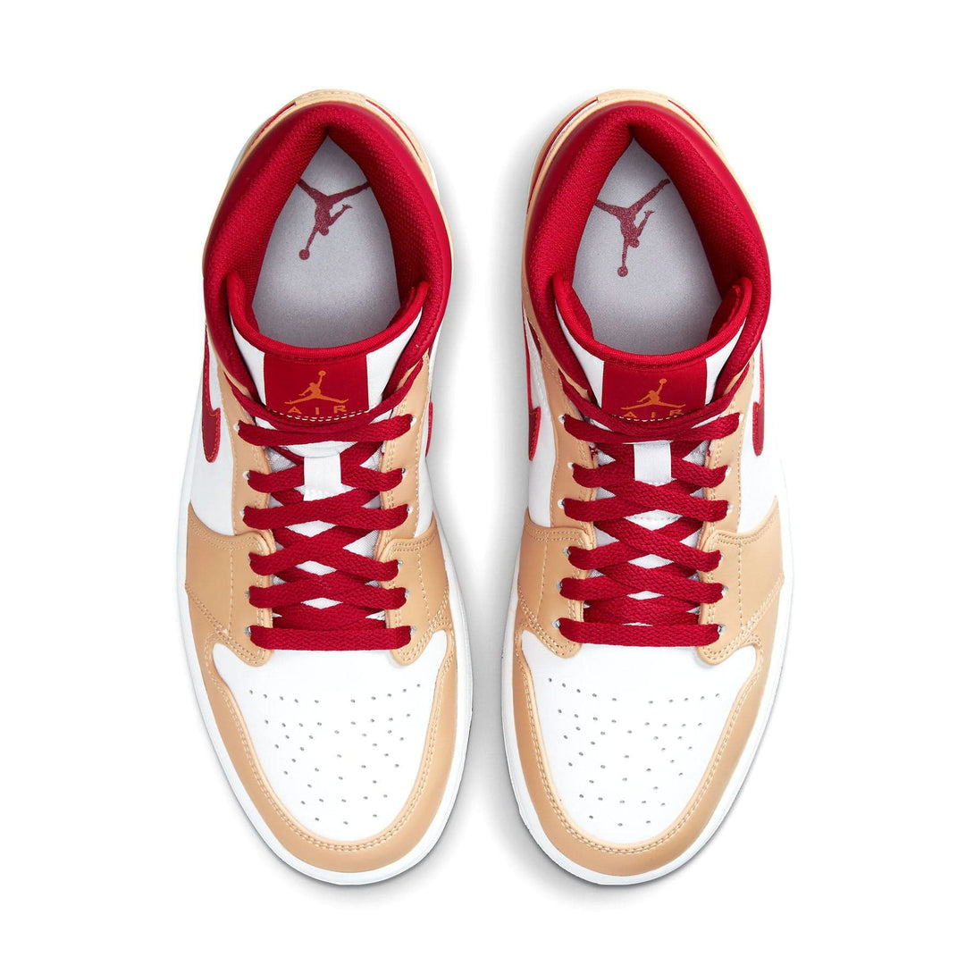 Air Jordan 1 Mid 'Light Curry Cardinal Red'- Streetwear Fashion - lacezy.com