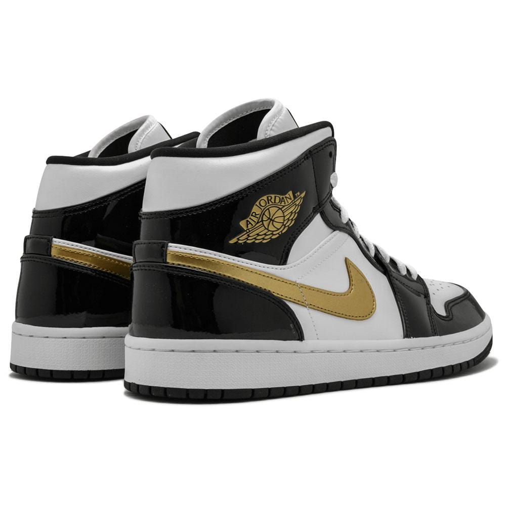 Air Jordan 1 Mid Patent 'Black Gold'- Streetwear Fashion - lacezy.com