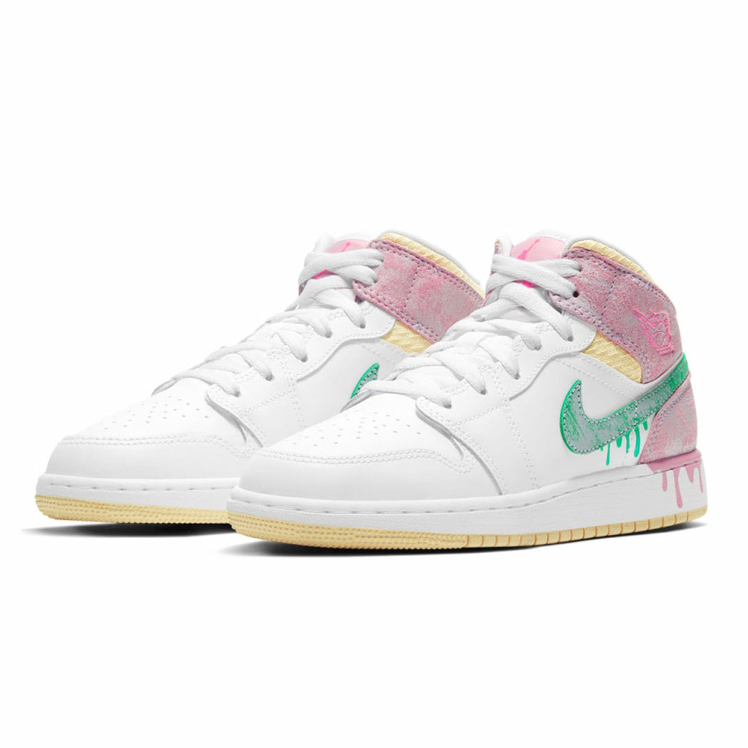 Air Jordan 1 Mid SE GS 'Paint Drip'- Streetwear Fashion - lacezy.com