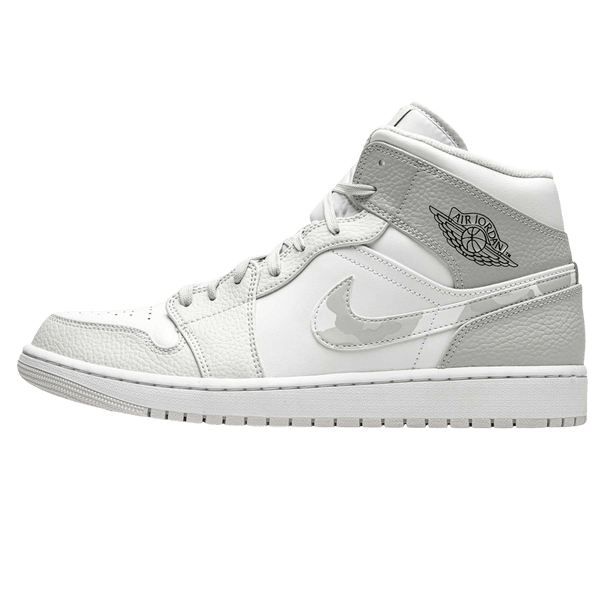 Air Jordan 1 Mid 'Swoosh Logo - Grey Camo'- Streetwear Fashion - lacezy.com