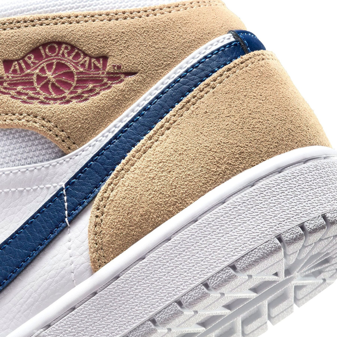 Air Jordan 1 Mid 'Tan Suede Navy'- Streetwear Fashion - lacezy.com